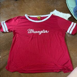 Wrangler Red and White Short Sleeve Tees Casual Collection